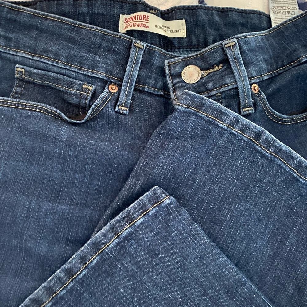 Levi's Blue Straight Jeans Classic Indigo - Picture 9 of 11
